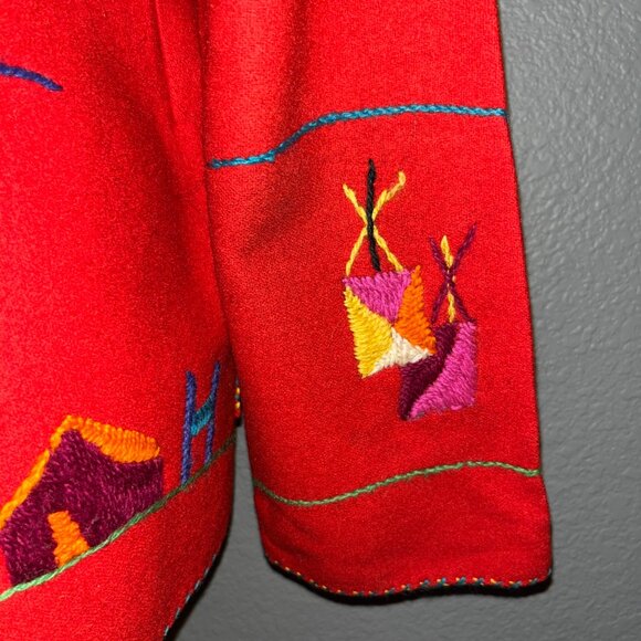 40'S VINTAGE KEYSTONE EXPORT WOOL MEXICAN EMBROIDERED TOURIST SOUVENIR JACKET - Picture 8 of 10
